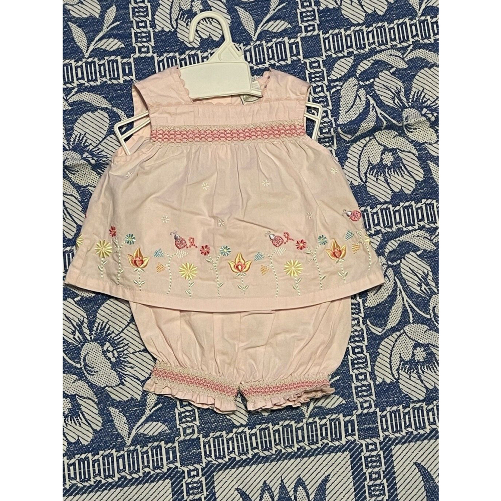 STARTING OUT Pink Embroidered Dress, Floral Design , Size 3/6 Months, NWT